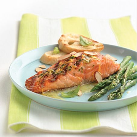 Salmon with Orange Basil Butter