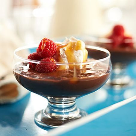 DARK CHOCOLATE CARAMEL RICE PUDDING