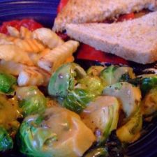 Roasted Brussels Sprouts with Sweet Dijon Mustard