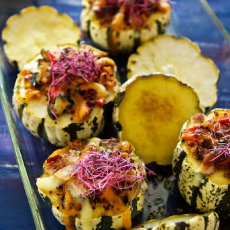 Sweet Dumpling Squash with Quinoa, Bacon & Cheese