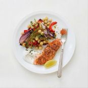 Salmon with Roasted Chickpeas and Veggies