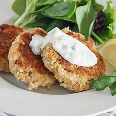 Salmon Patties with Parsley Mayo