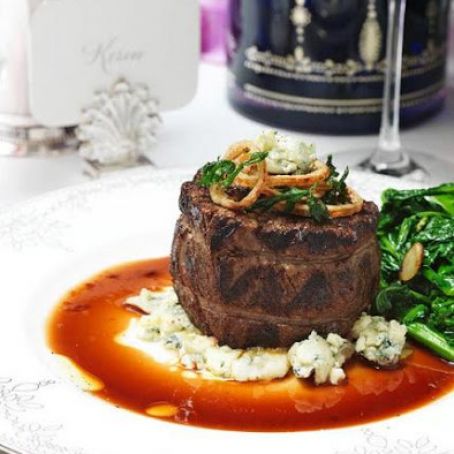 Filet Mignon with Stilton and Port Reduction