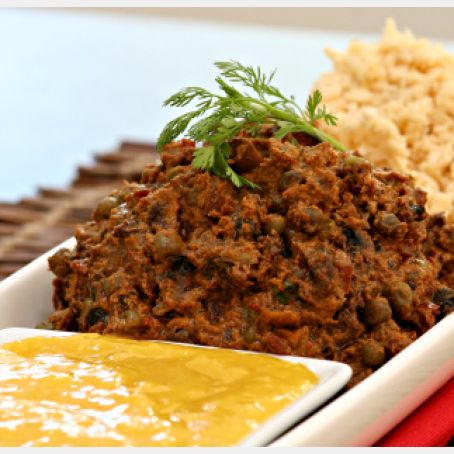 Mushroom Curry with Parsnip Rice & Spiced Mango Chutney