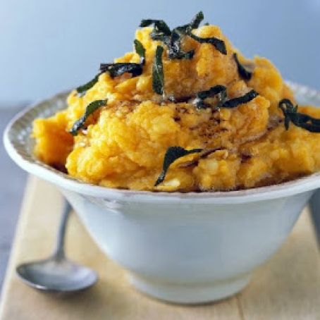 Browned Butter Smashed Potatoes with Butternut Squash