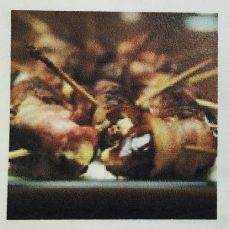 Bacon Wrapped Dates stuffed with Blue Cheese