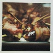 Bacon Wrapped Dates stuffed with Blue Cheese