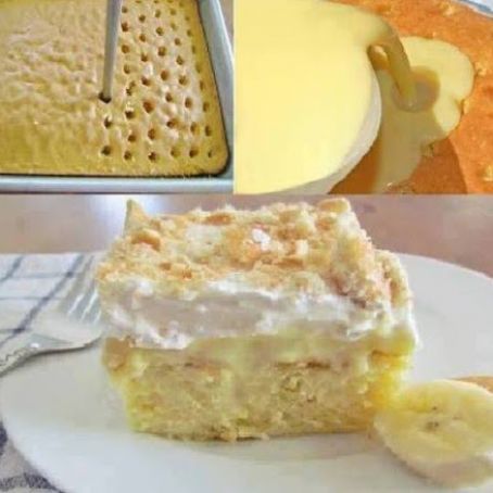 Banana Pudding Poke Cake