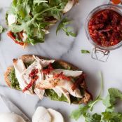 arugula pesto turkey tartine