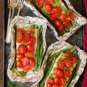 Pesto Salmon and Italian Veggies in Foil - Cooking Classy