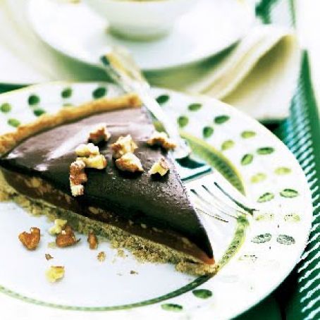 Caramel-Walnut LeTarte with Scharffen Berger Glaze