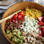 Summer Chicken Chopped Salad with Strawberries, Avocado + Feta