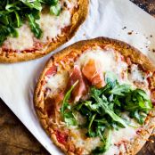 Whole Wheat Tortilla Pizzas with Arugula + Prosciutto
