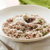 Red Wine Risotto with Peas