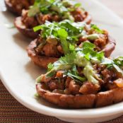 Potato-Chorizo Sopes w/Avocado Crema