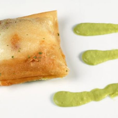 PAQUETES DE HUEVO CON JAMON Y CREMA DE CHICHAROS