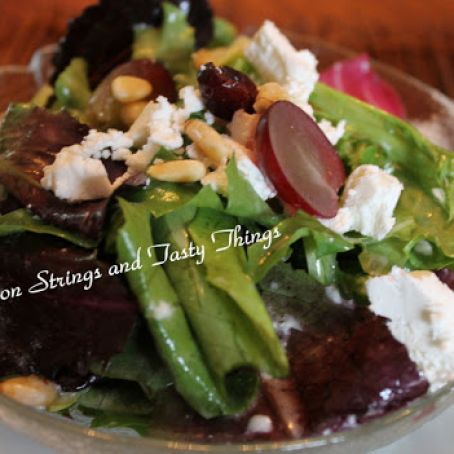Cranberry and Goat Cheese Salad with Grapes and Pine Nuts