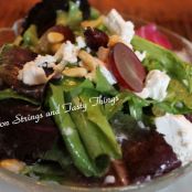 Cranberry and Goat Cheese Salad with Grapes and Pine Nuts