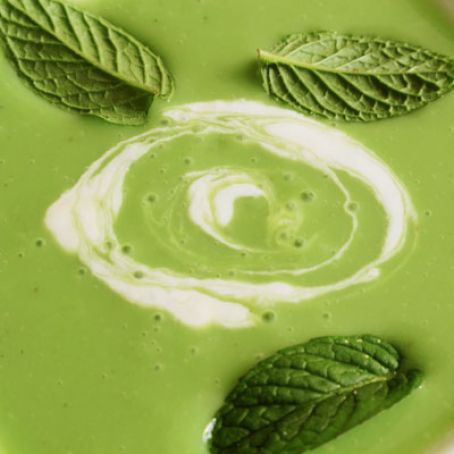 Minted Spring Pea Soup with Sour Cream