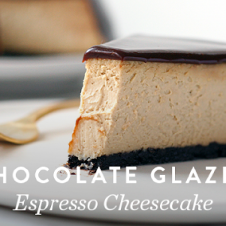 Chocolate Glazed Espresso Cheesecake