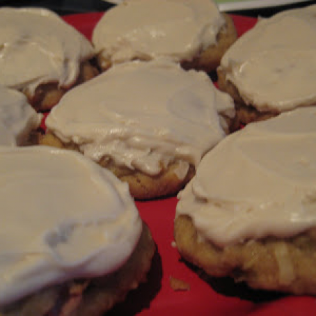 Cookies: Coconut Rhubarb Cookies with Cream Cheese Frosting