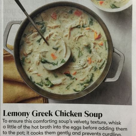 Lemony Greek Chicken Soup