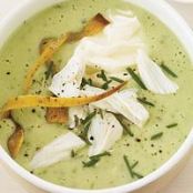 Avocado Soup-Chilled-Topped with Crab