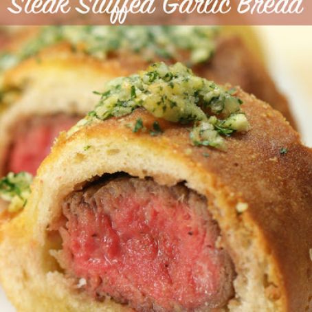 Piasan's Steak Stuffed Garlic Bread
