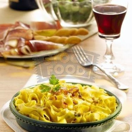 Cut Egg Tagliatelle with Speck