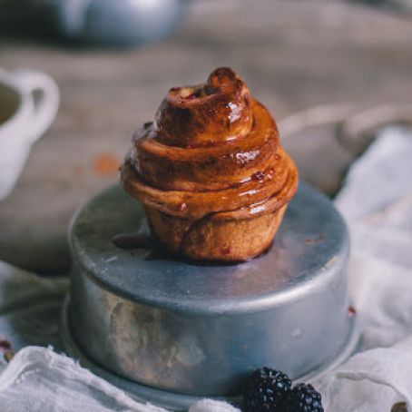 Blackberry & Creamy Goat Cheese Sticky Buns