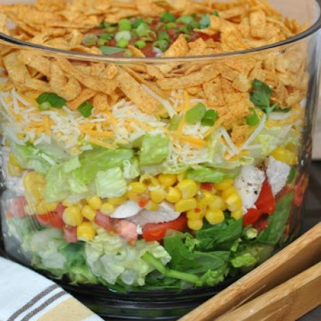Layered Chicken Taco Salad