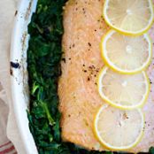 Salmon with Curried Spinach