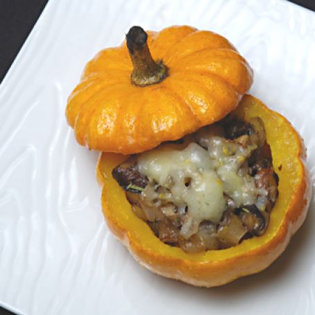 Roasted Baby Pumpkins with Mushrooms