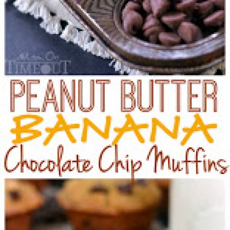 Peanut Butter Banana Chocolate Chip Muffins