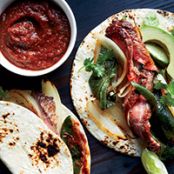 Steak Fajitas with Charred-Tomato Hot Sauce