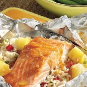 Grilled Caribbean Salmon Packs