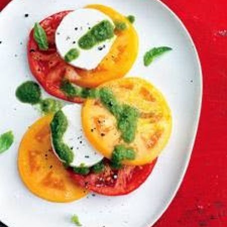Tomato and Goat-Cheese Salad with Basil Vinaigrette