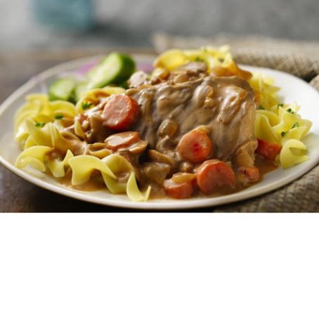 Slow-Cooker Mushroom Swiss Steak and Gravy