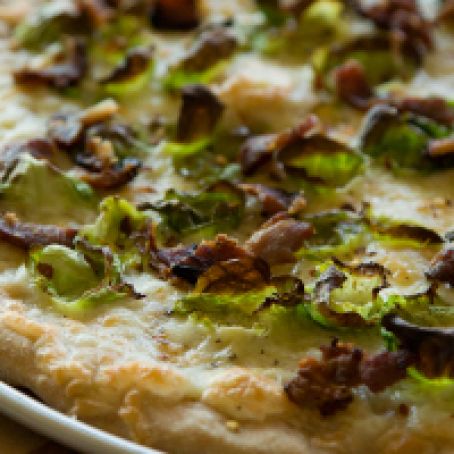 Brussels Sprouts and Pesto Pizza
