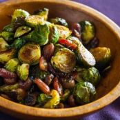 Roasted Brussel Sprouts and Grapes