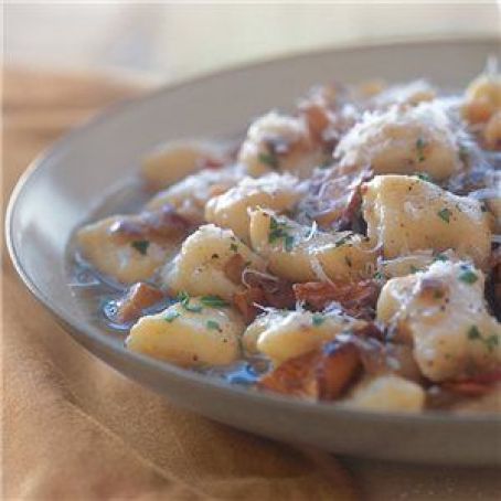 Potato Gnocchi with Chanterelles and Pancetta