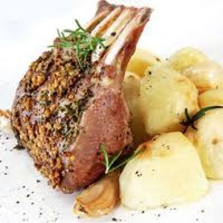 Frenched Rack of Lamb with Rosemary Mustard Sauce