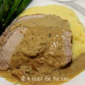 Italian Milk-Braised Pork Roast with Porcini Mushrooms & Creamy Lemon Polenta