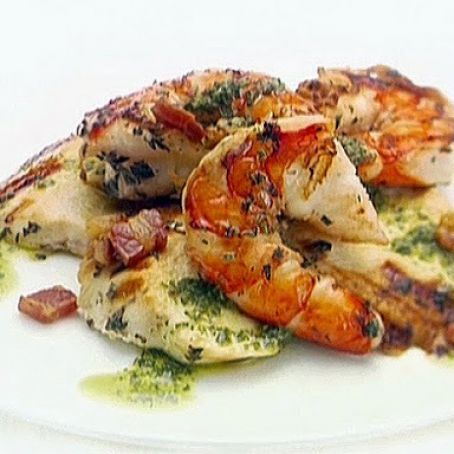 Chicken and Shrimp with Pancetta Chimichurri