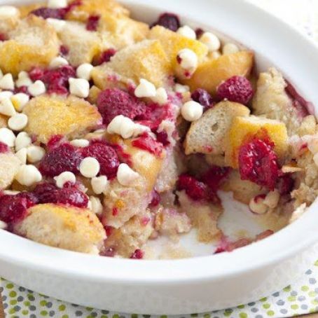 Raspberry-White Chocolate Bread Pudding