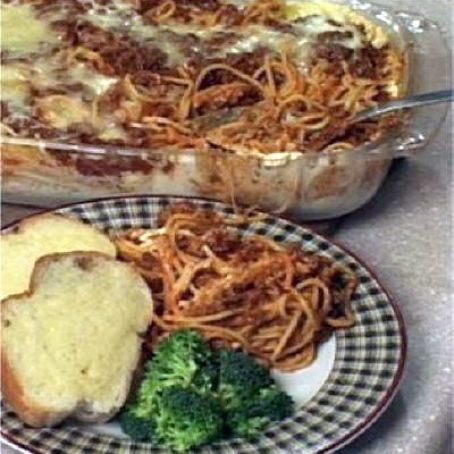 Spaghetti and Beef Casserole