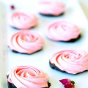 Chocolate Dipped-Strawberry Meringue Roses