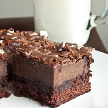 Minty Chocolate Mousse Brownies