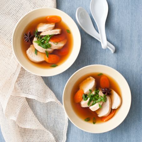 Chinese Poached Chicken Breasts in Broth