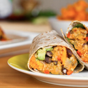 Butternut squash and black bean burritos